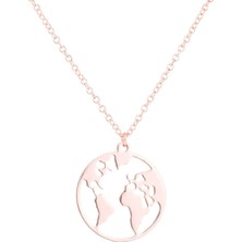 Forentina Rose Kaplama Bayan Tasarım  Dünya Kolye Ps0558