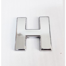 Cemax H Harfi  3,75 cm Krom Yapışkanlı