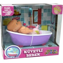 Güven Banyo Yapan Et Bebek Gerçek Su Devir Daimli Küvetli Bebek Fıskiyeli