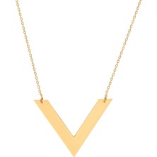 Glorria Altın V Kolye