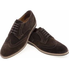 Güvenal Kahverengi Süet Wingtip Bağcıklı Klasik Erkek Ayakkabı