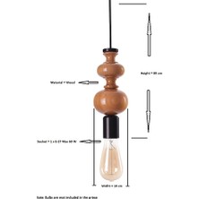 Umur Aydınlatma Line Tekli Masif Ahşap Sarkıt Avize
