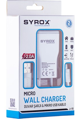 Syrox Micro USB Hızlı Şarj Aleti - J15