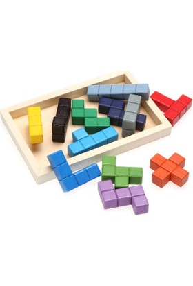 Piramigo Ahşap Tetris Oyunu Çocuk Gelişimi Yapboz Oyuncak Jigsaw Puzzle