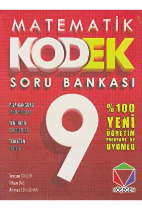 Köşegen 9. Sınıf Matematik Kodek Soru Bankası Yeni - Sercan Dinçer - İlhan Daş - Ahmet Cengizhan