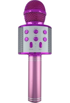 Ws-858 Profesyonel Ses Kaydı Yapabilen Eğlenceli Karaoke Mikrofon Ws858 Pembe