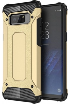 Aplus Samsung Galaxy Note 8 Kılıf Zırhlı Tam Koruma Silikon Crash Arka Kapak - Gold