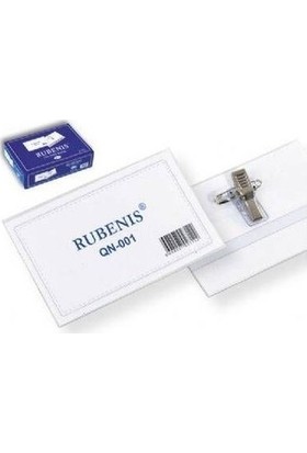 Rubenis Şeffaf İğneli Yaka Kartı Qn-001 50 Li (1 Paket 50 Adet)