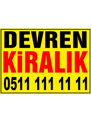 Renkli Reklam Devren Kiralık Branda Afişi