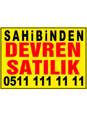 Renkli Reklam Sahibinden Devren Satılık Branda Afişi