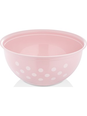 Özmet P087 Puantiyeli 6 lt Yuvarlak Kase Pembe