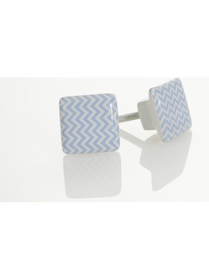 English Home Helicline Seramik 2li Kapi Kulbu 3,5x3,5x3 Cm Mavi