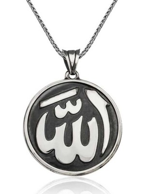 Gumush Gümüş Allah Yazılı Kolye