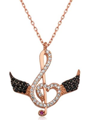 KENPAZAR Gumush Gümüş Kalbe Giden Sol Anahtarı Kolye