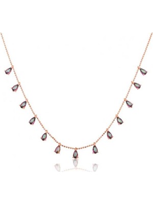 KENPAZAR Gumush Gümüş Mistik Topaz Damla Kolye