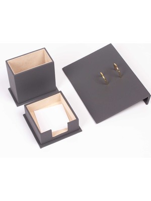 Güner Ofis Deri 3 Parça Masaüstü Seti Takvimlik Kalemlik Ve Notluk - Gri