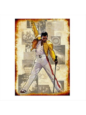 Cakasepetim Ahşap Tablo Sahnedeki Freddie Mercury