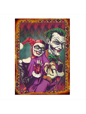 Cakasepetim Ahşap Tablo Harley Quinn  Joker