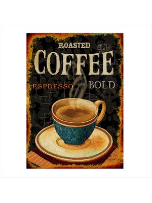 Cakasepetim Ahşap Tablo Espresso Afişi