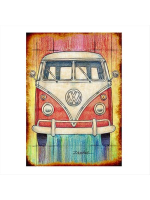 Cakasepetim Ahşap Tablo Boyama Vosvos Minibüs