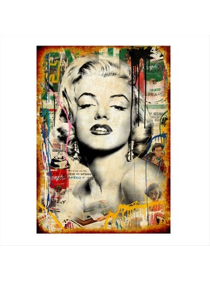 Cakasepetim Ahşap Tablo Marilyn Monroe Sprey Boya