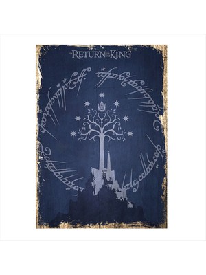 Cakasepetim Ahşap Tablo Yüzüklerin Efendisi Afiş