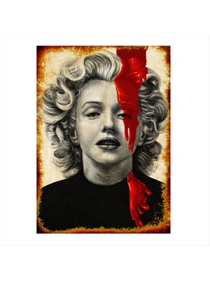 Cakasepetim Ahşap Tablo eskitilmiş Marilyn Monroe