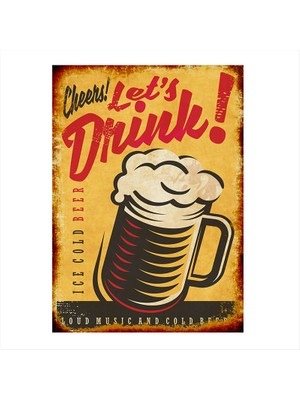 Cakasepetim Ahşap Tablo Retro bira saati