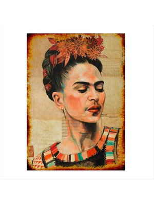 Cakasepetim Ahşap Tablo çizim Frida kahlo