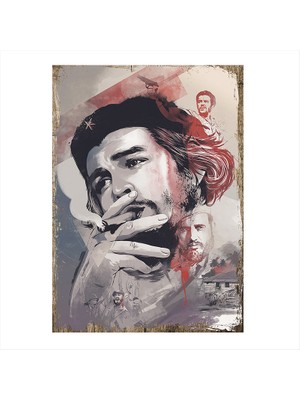 Cakasepetim Ahşap Tablo Che Guevara