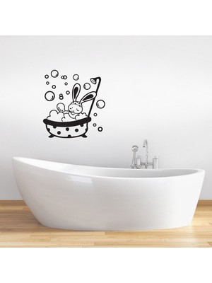 Tilki Dünyası Duşta Sevimli Tavşan Duşakabin ve Banyo Sticker