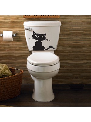 Tilki Dünyası Kızgın Kedi Klozet Kapağı ve Banyo Sticker