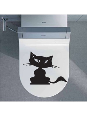 Tilki Dünyası Kızgın Kedi Klozet Kapağı ve Banyo Sticker