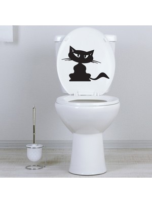 Tilki Dünyası Kızgın Kedi Klozet Kapağı ve Banyo Sticker