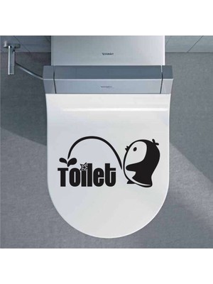 Tilki Dünyası Sevimli Penguen Klozet Kapağı ve Banyo Sticker