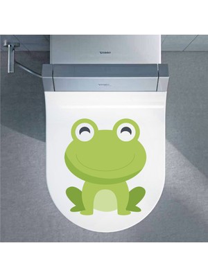 Tilki Dünyası Sevimli Kurbağa Klozet Kapağı ve Banyo Sticker