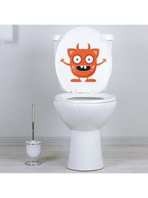 Tilki Dünyası Red Monster Klozet Kapağı ve Banyo Sticker