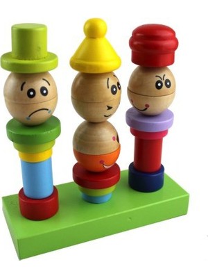 Piramigo Ahşap Kule Komik Yüzler Karakter Kümeleri Character Phiz Set Of Tower