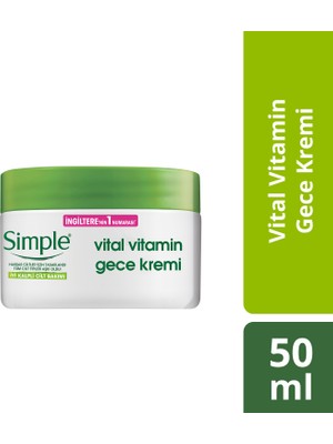 Simple Hassas Ciltlere Uygun Vital Vitamin Gece Kremi 50 Ml