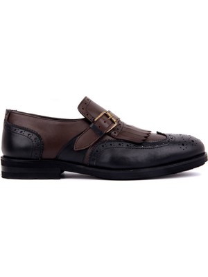 Sail Laker's - Siyah Kahverengi Deri Erkek Günlük Ayakkabı