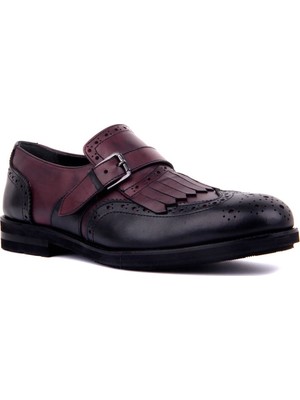 Sail Laker's - Siyah Bordo Deri Erkek Günlük Ayakkabı