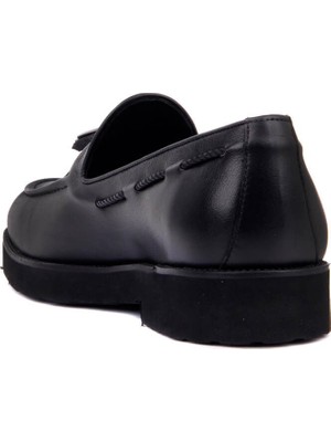 Sail Laker's - Siyah Deri Bağcıksız Erkek Günlük Ayakkabı