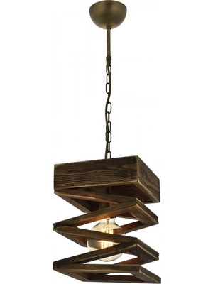 Avonni AV-1685-M7 Eskitme Kaplama Modern Avize E27 Metal Ahşap H: 70 cm, Ø: 21 cm