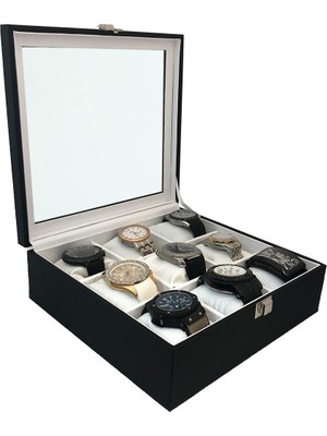 Stand Market  Saat Kutusu 9'lu Siyah içi Beyaz