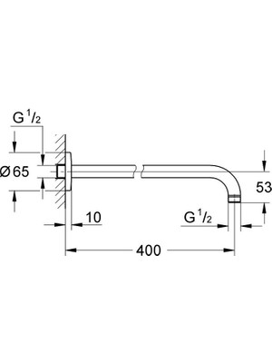 Grohe BauContemporay Tepe Duşu Dirseği 400 mm - 27851000