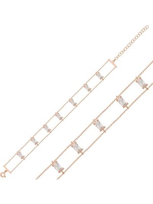 KENPAZAR Gumush 21882 Gümüş Baget Taşlı Bayan Bileklik