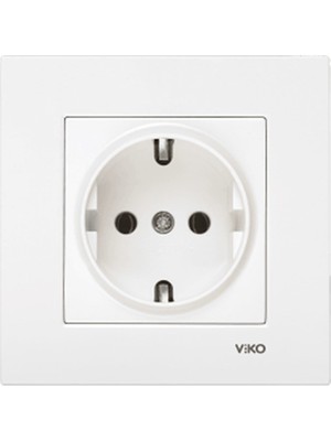 Viko 90967008 -  Karre Topraklı Priz Beyaz Çerçeveli