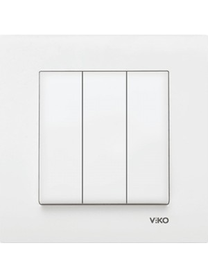 Viko 90967068 -  Karre Üçlü Anahtar Beyaz Çerçeveli