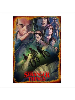 Cakasepetim Ahşap Tablo Stranger Things Dizi Afişi