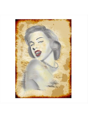 Cakasepetim Ahşap Tablo Eskitilmiş Marilyn Monroe Posteri